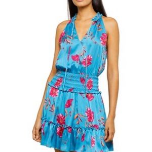 BCBG smocked mini floral dress
